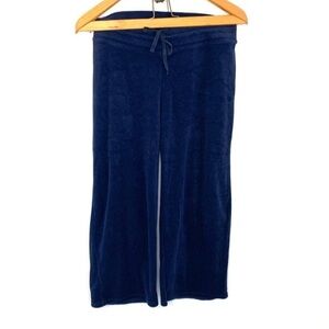 J. Jill Pure Jill Ink Blue Terry Cloth Drawstring Lounge Pants Size XS Petite